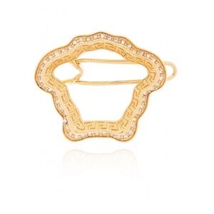 Versace Gold Tone Medusa Hair Clip NWT